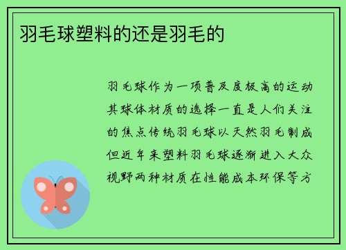 羽毛球塑料的还是羽毛的